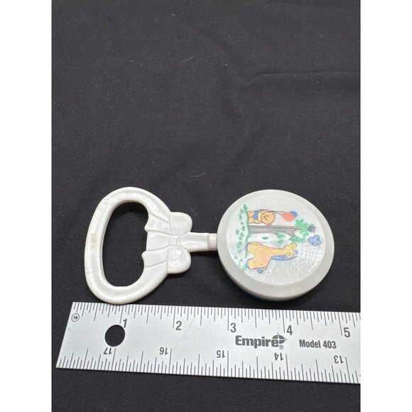 Vintage Luv N Care Baby Rattle With Bear & Giraffe Design White & Teal Plastic - Picture 6 of 7